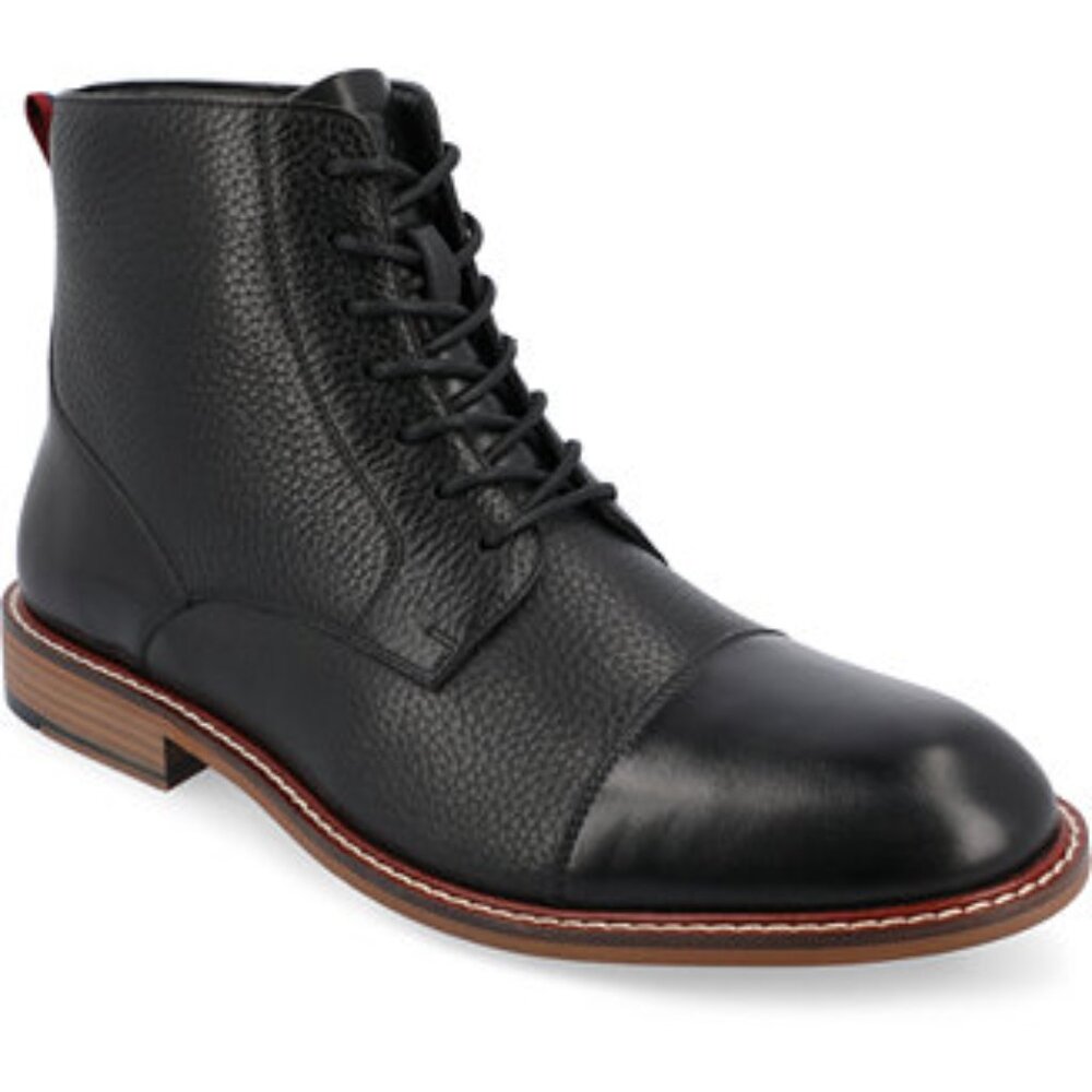 THOMAS & VINE Men's Jagger Cap Toe Ankle Boots Black